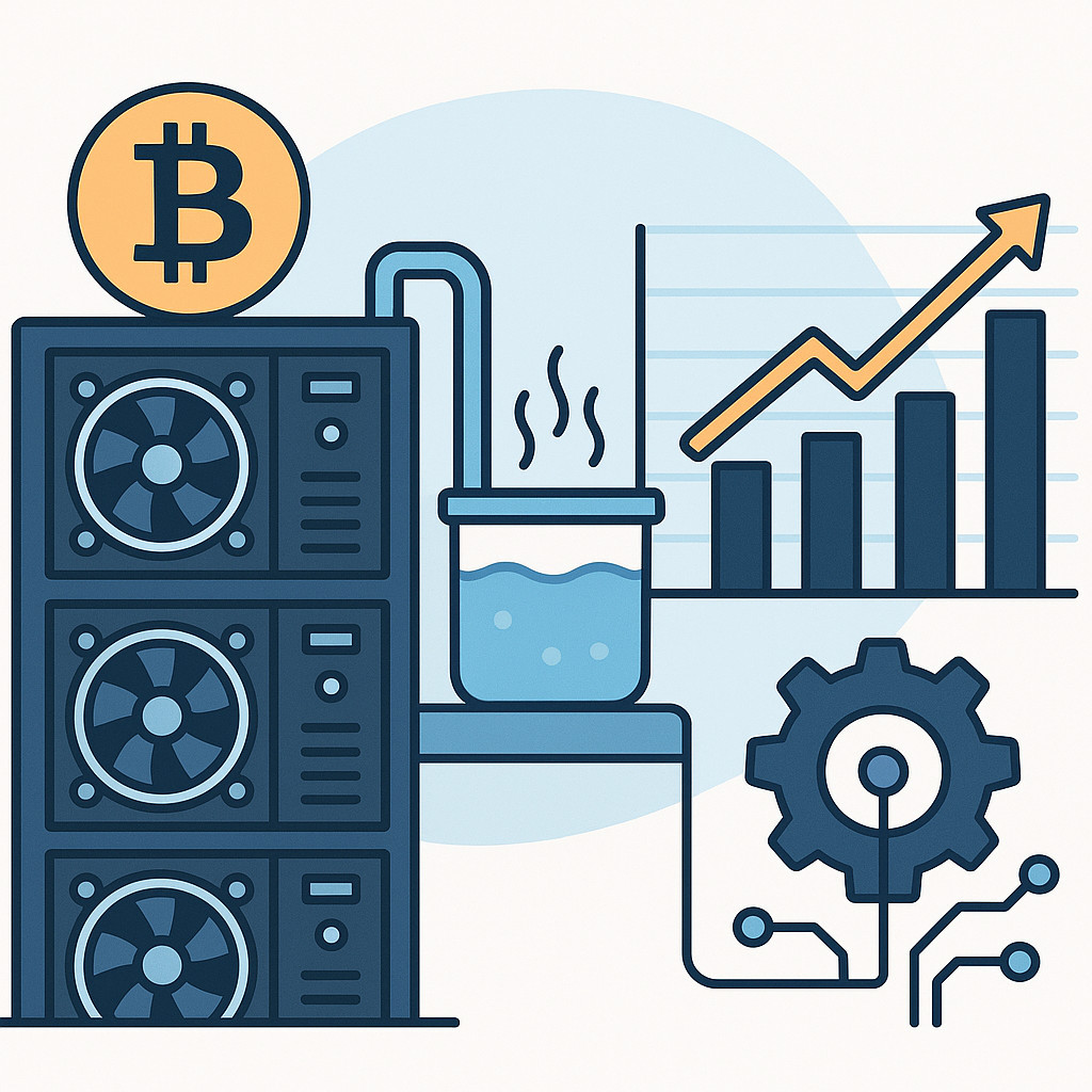 Thermal performance data and efficiency metrics for immersion mining