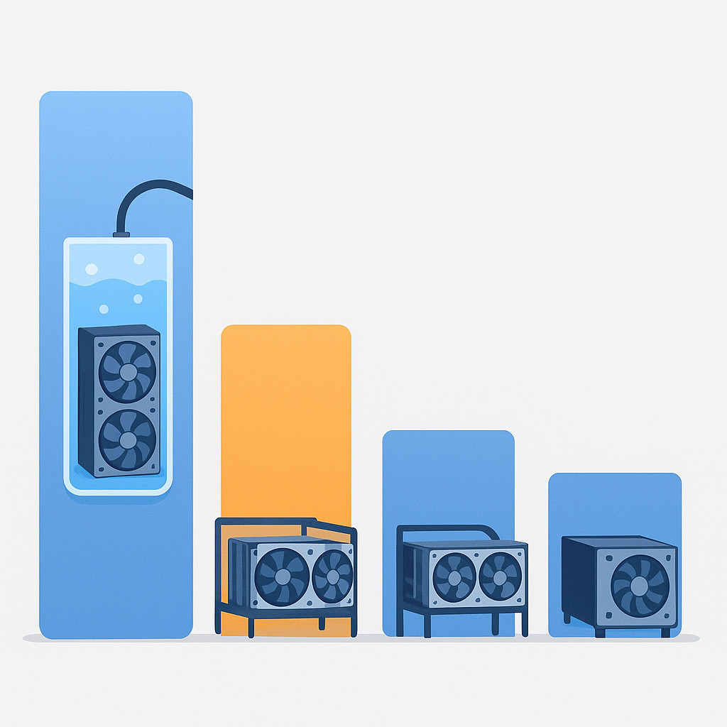Performance comparison chart for immersion mining hardware efficiency